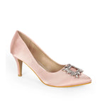 Gaga Crystal Broach Peach Pumps - Lino Perros