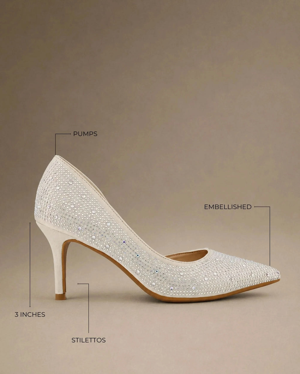 Victoria Diamond Studded Slim Golden Pumps - Lino Perros