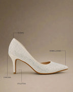 Victoria Diamond Studded Slim Golden Pumps - Lino Perros