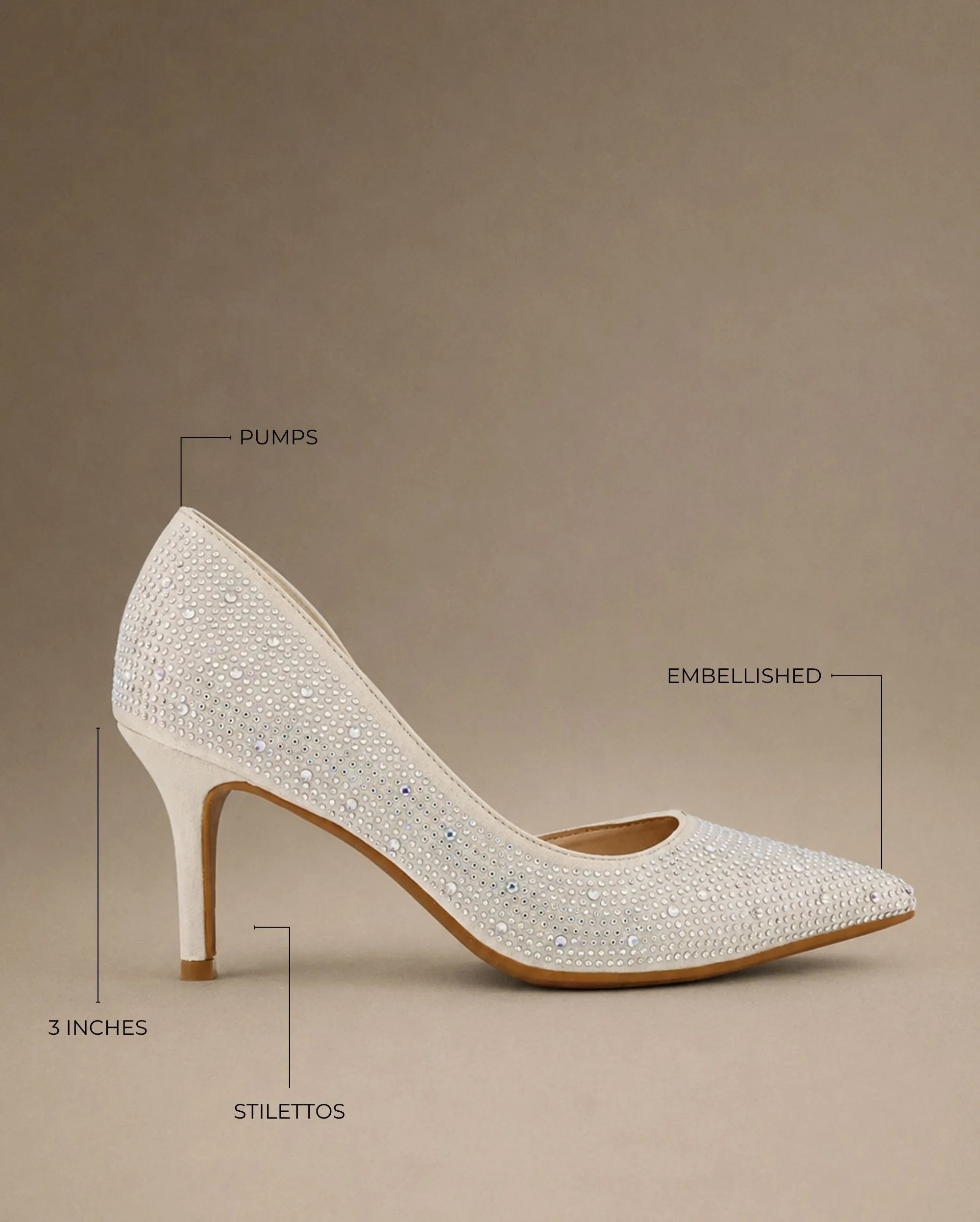 Victoria Diamond Studded Slim Golden Pumps - Lino Perros