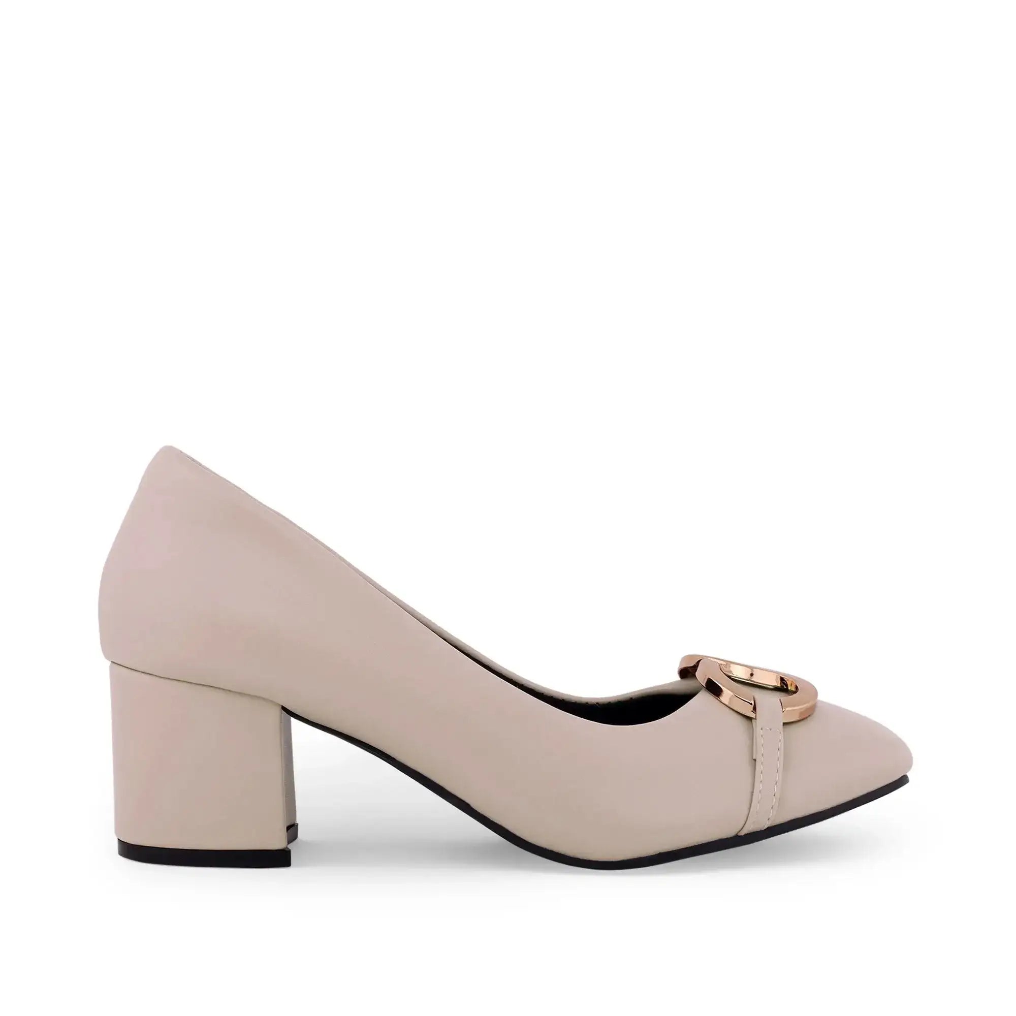 Gabbana Square Toe Beige Pumps - Lino Perros