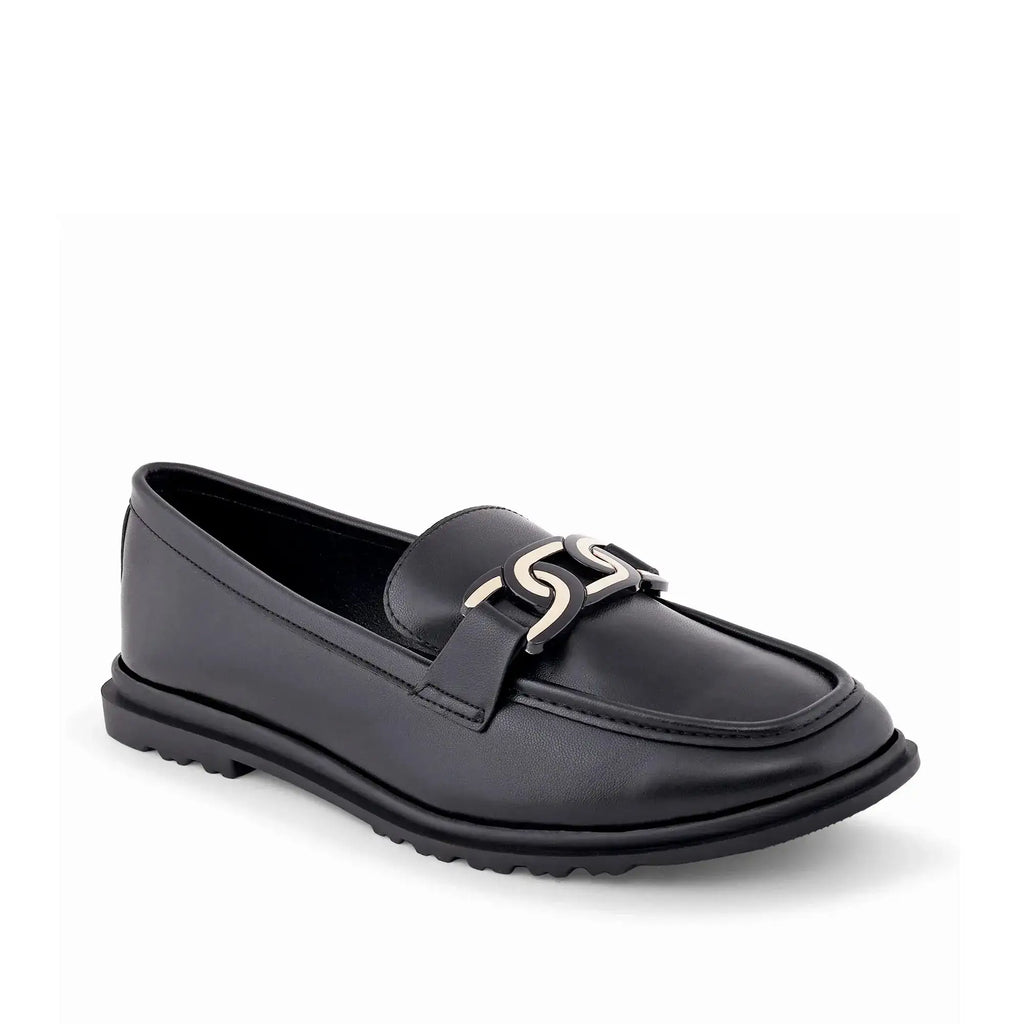 Ava Casual Chain Black Loafers - Lino Perros