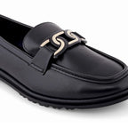 Ava Casual Chain Black Loafers - Lino Perros