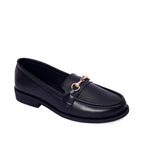 Ava Casual Chain Jet Black Loafers - Lino Perros