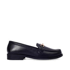 Ava Casual Chain Jet Black Loafers - Lino Perros