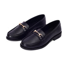 Ava Casual Chain Jet Black Loafers - Lino Perros