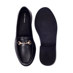 Ava Casual Chain Jet Black Loafers - Lino Perros
