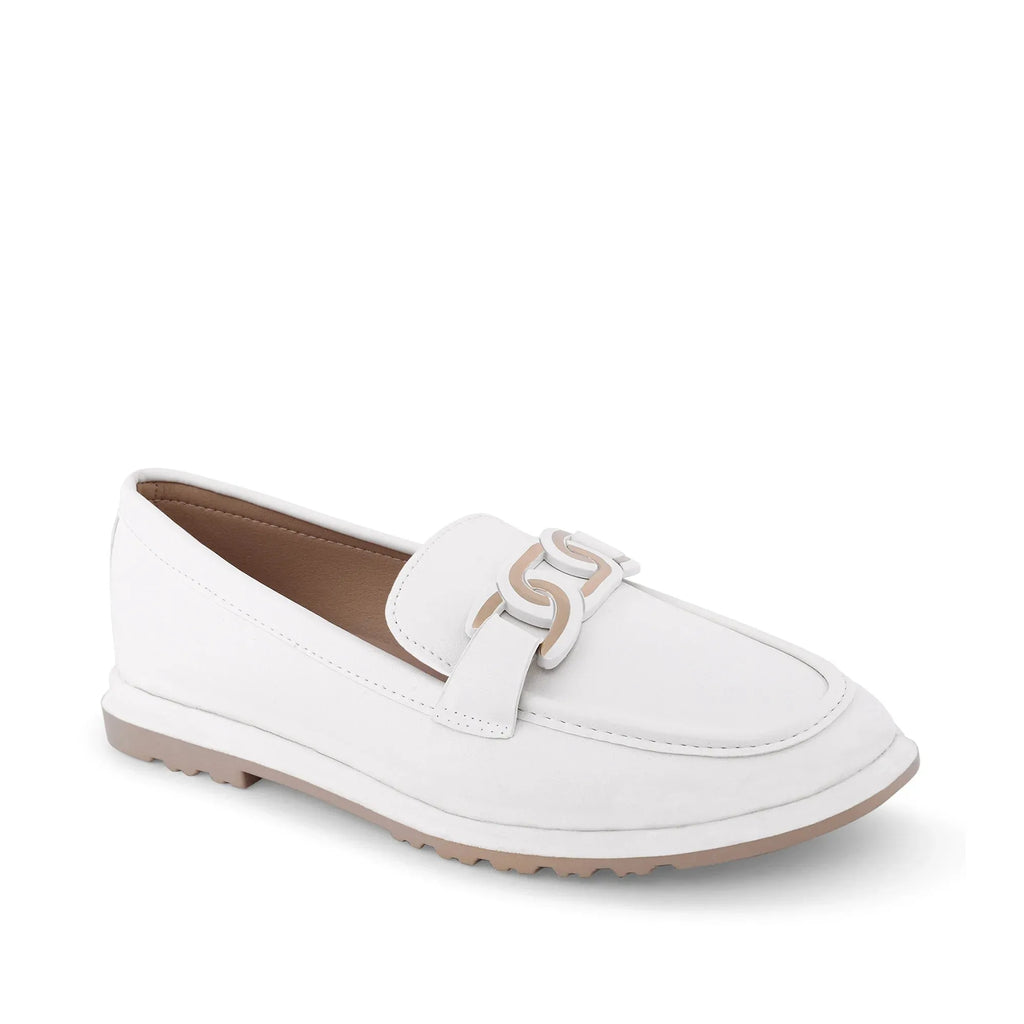 Ava Casual Chain Off White Loafers - Lino Perros