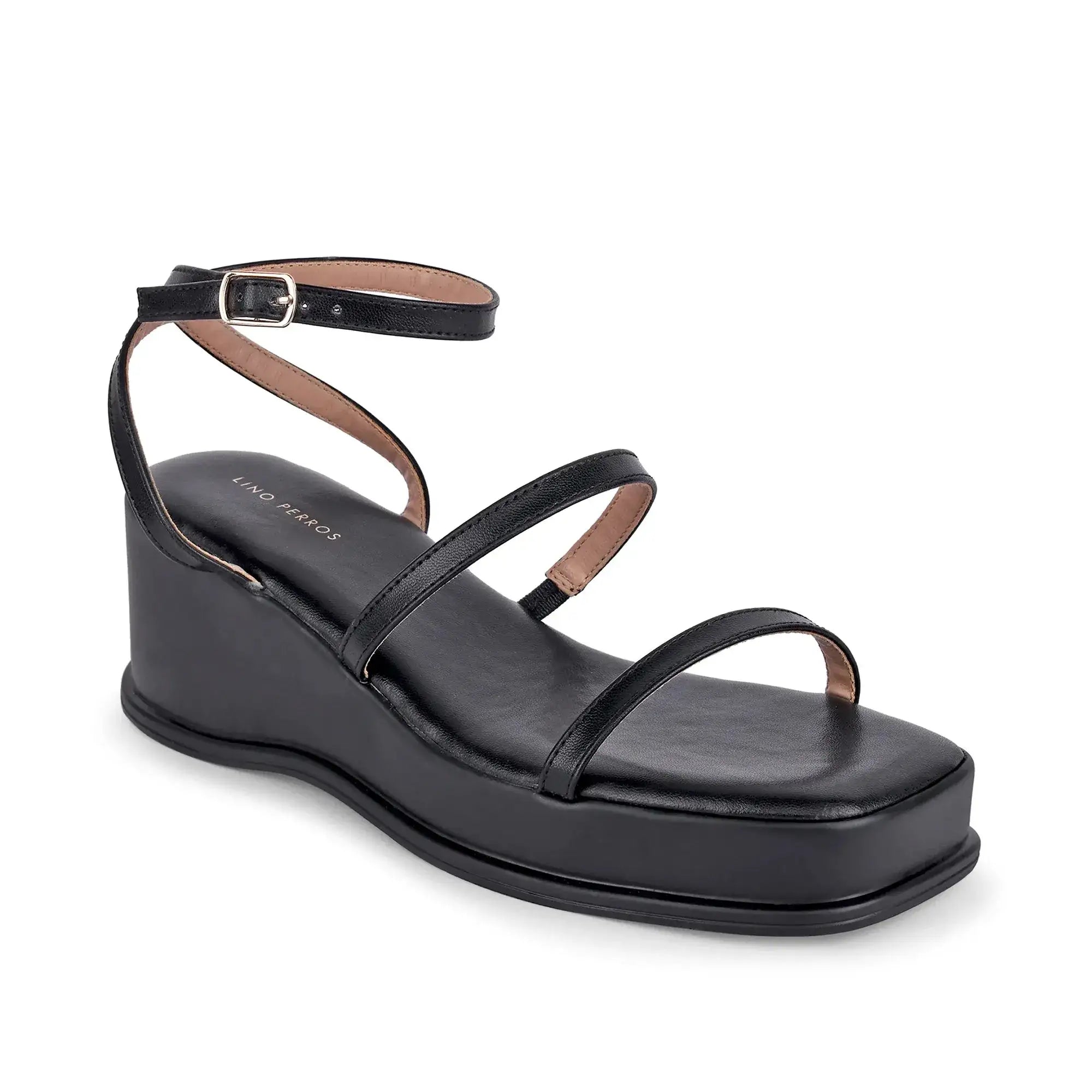 Bowie Casual Platform Black Sandals - Lino Perros