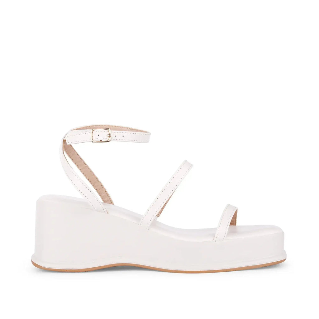 Bowie Casual Platform Off White Sandals - Lino Perros