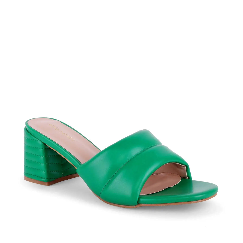 Gabbana Quilted Green Block Heels - Lino Perros