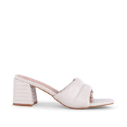 Gabbana Quilted Off White Block Heels