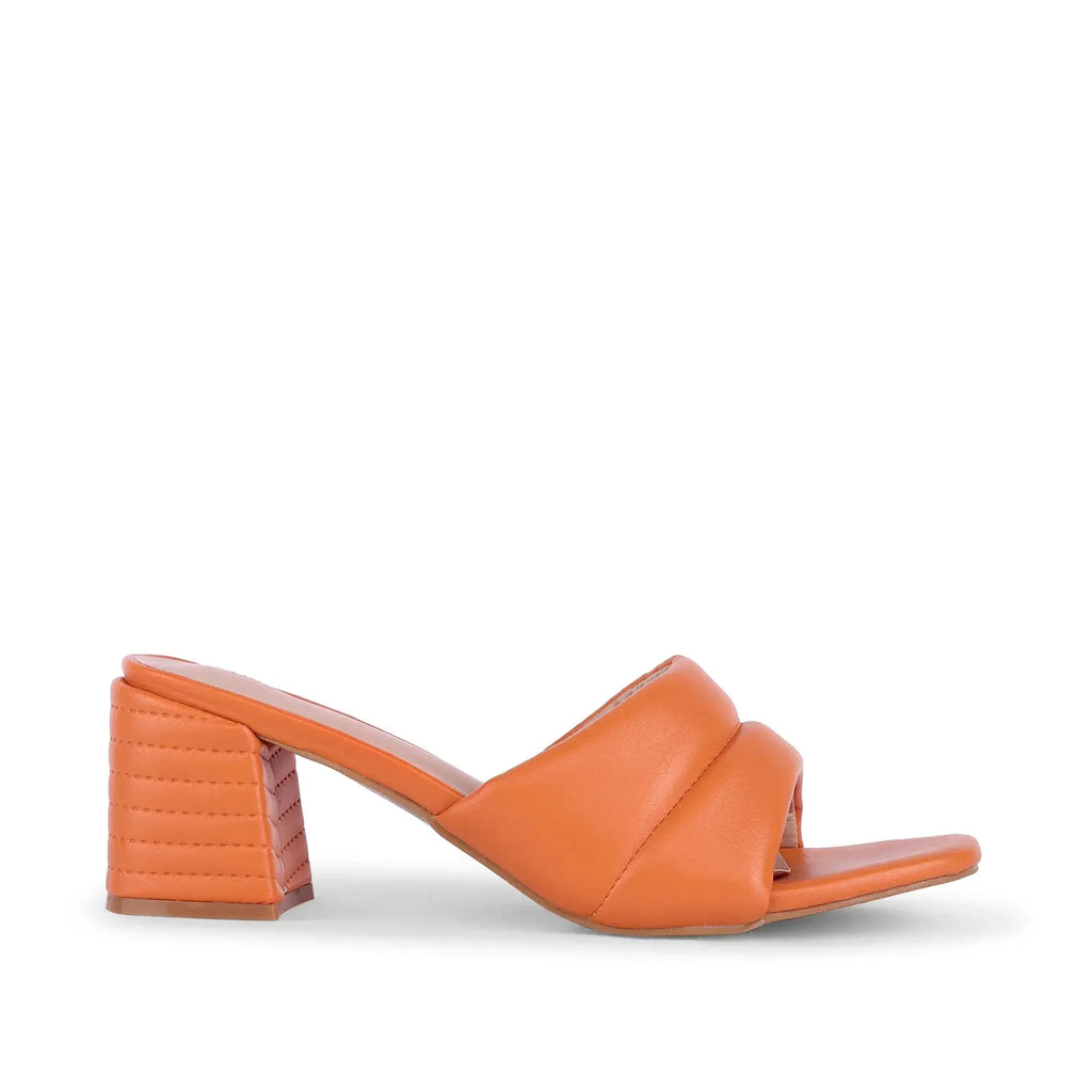 Gabbana Quilted Orange Block Heels - Lino Perros