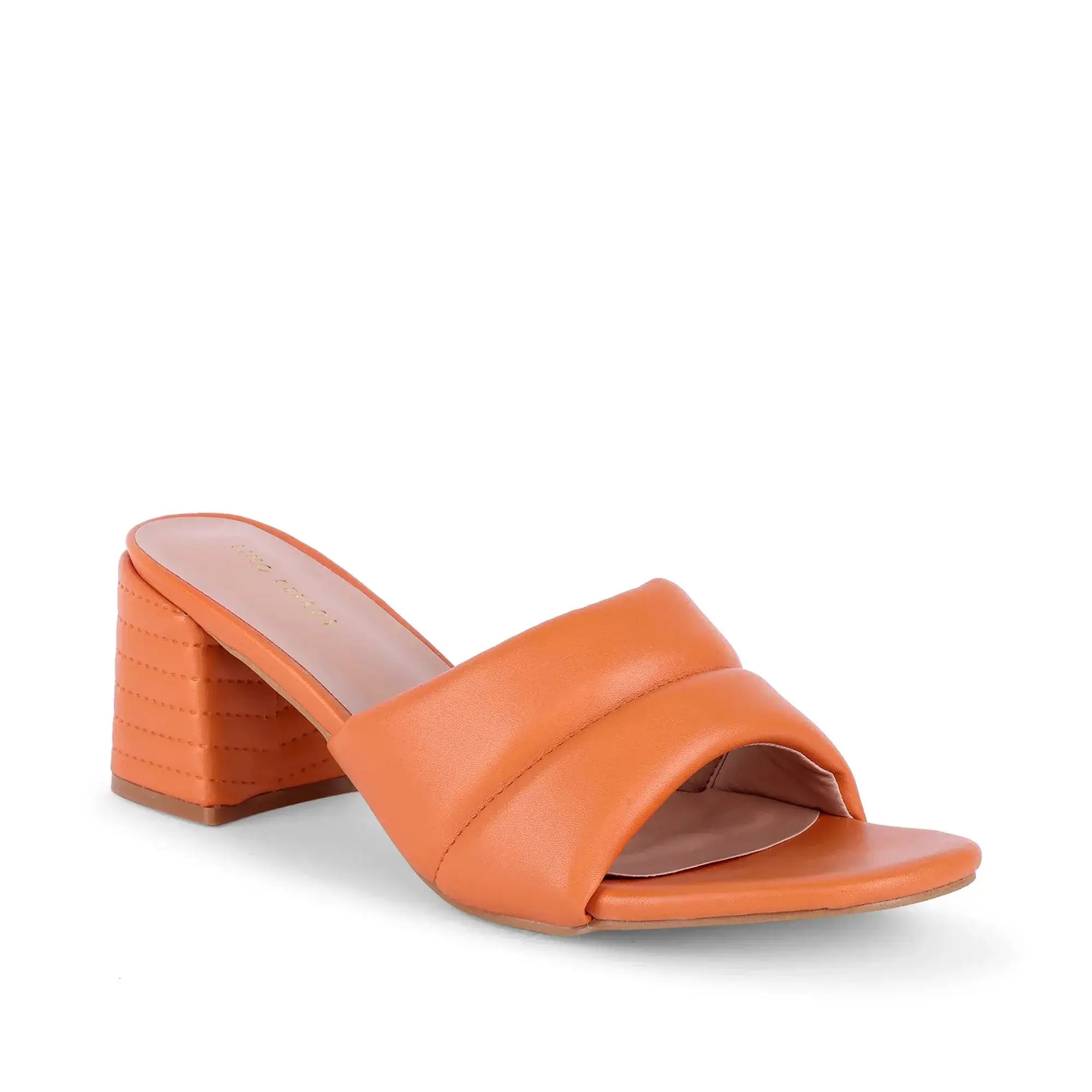 Gabbana Quilted Orange Block Heels - Lino Perros