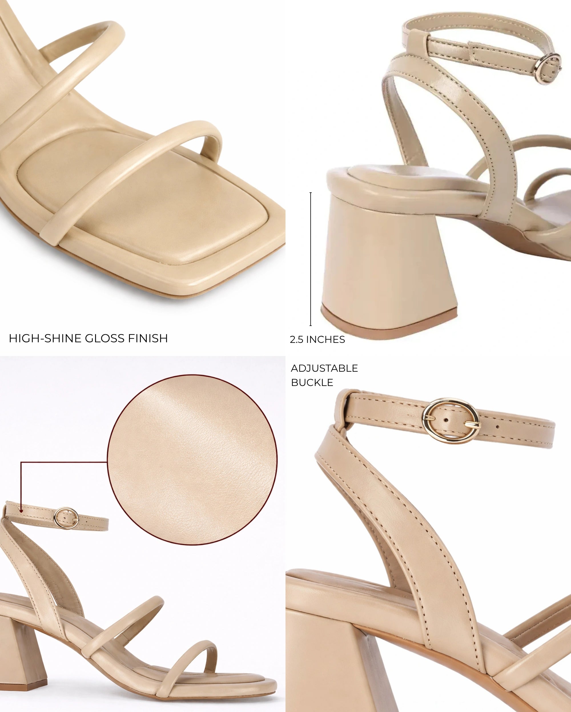 Gabbana Craze Block Beige Heels - Lino Perros