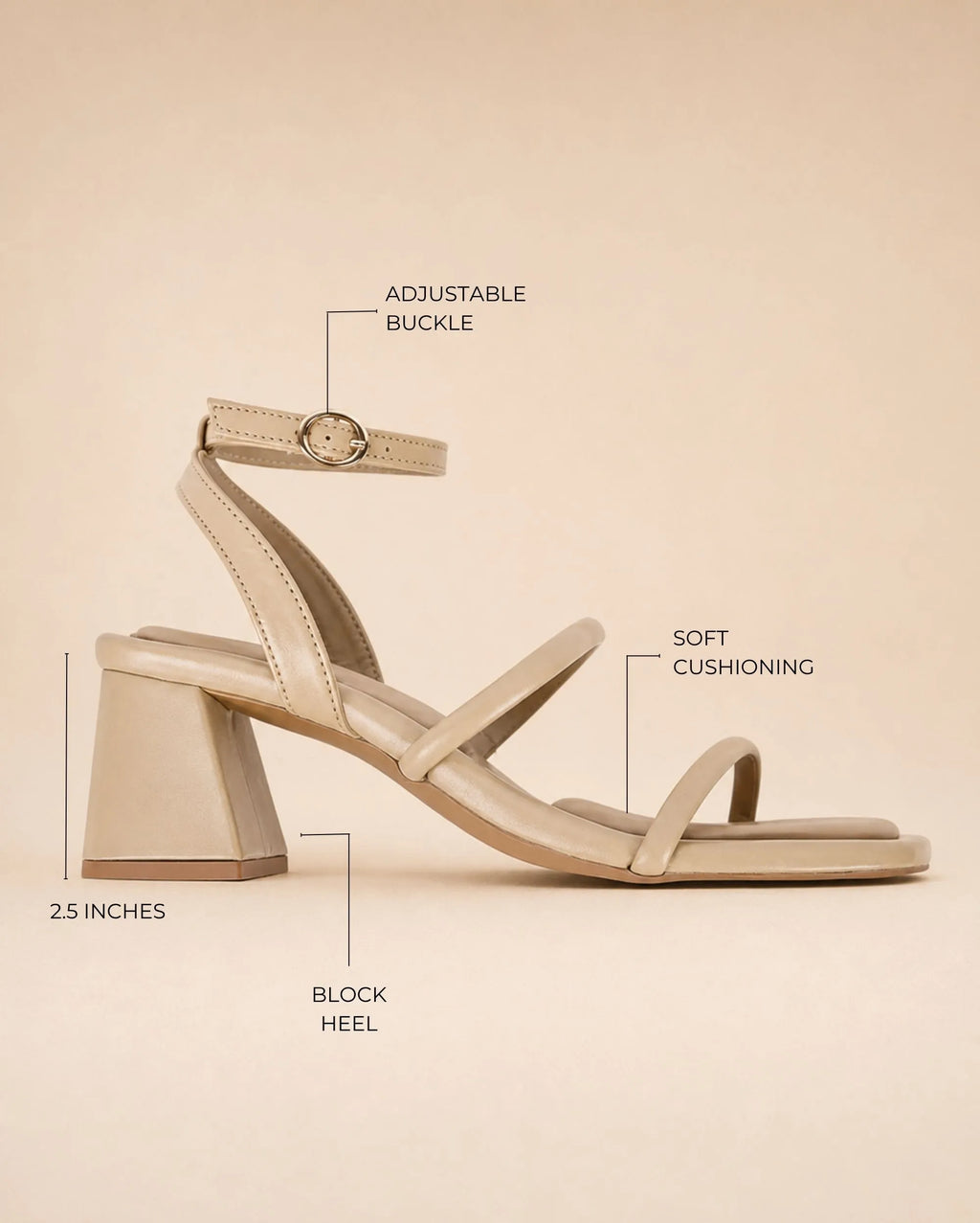 Gabbana Craze Block Beige Heels - Lino Perros