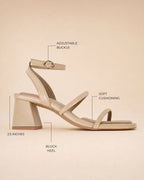 Gabbana Craze Block Beige Heels - Lino Perros