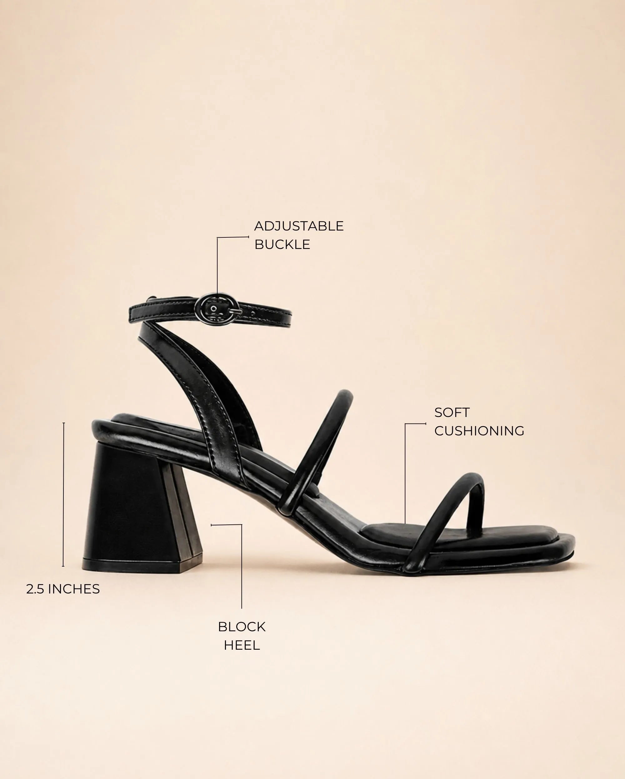 Gabbana Craze Block Black Heels - Lino Perros