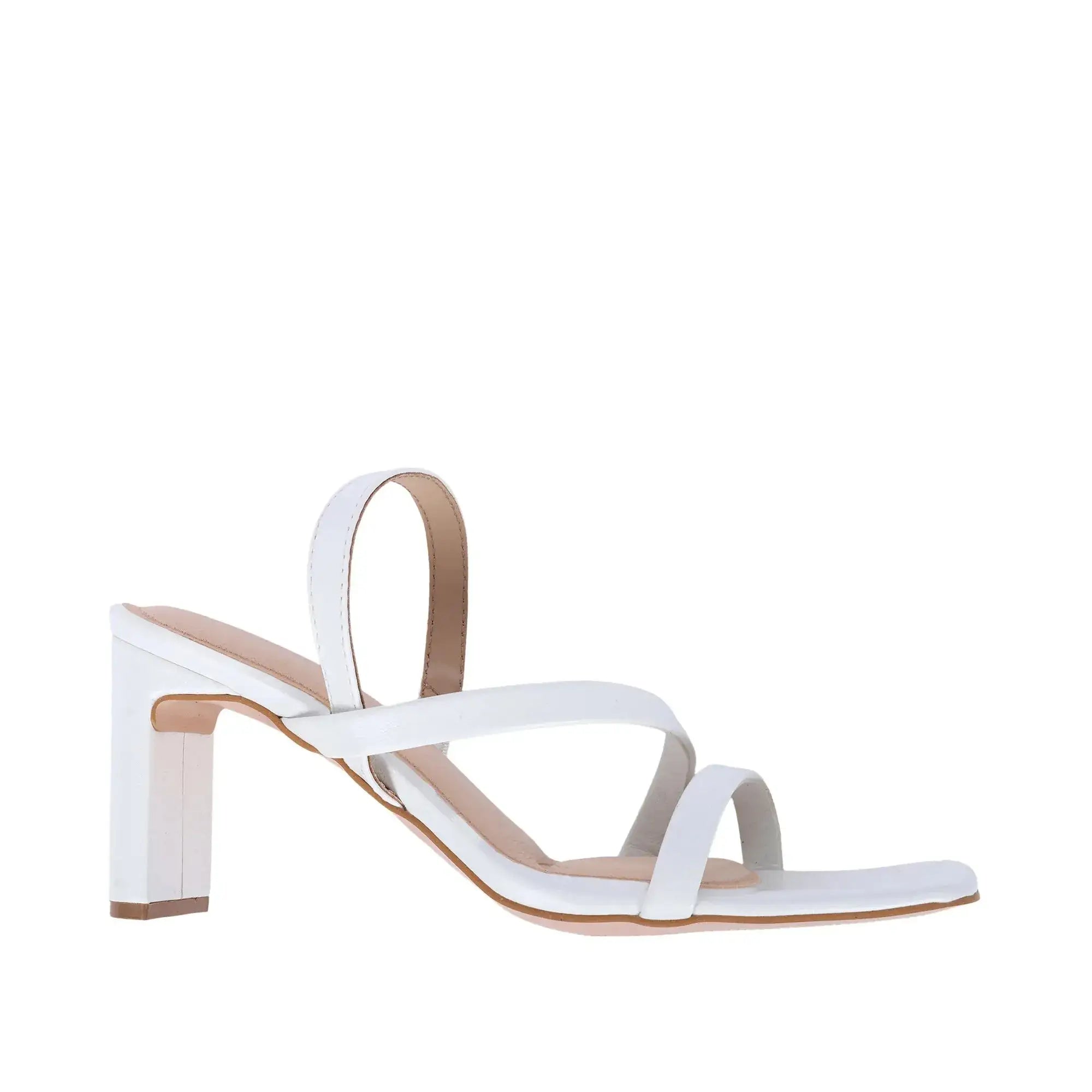 Gabbana Modern White Block Heels - Lino Perros