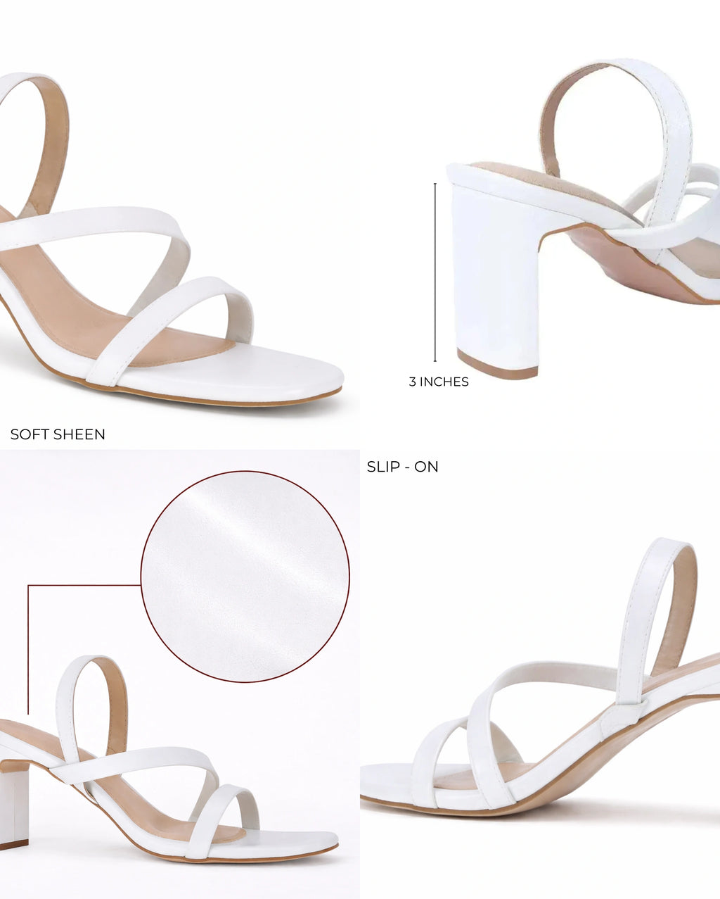 Gabbana Modern White Block Heels - Lino Perros