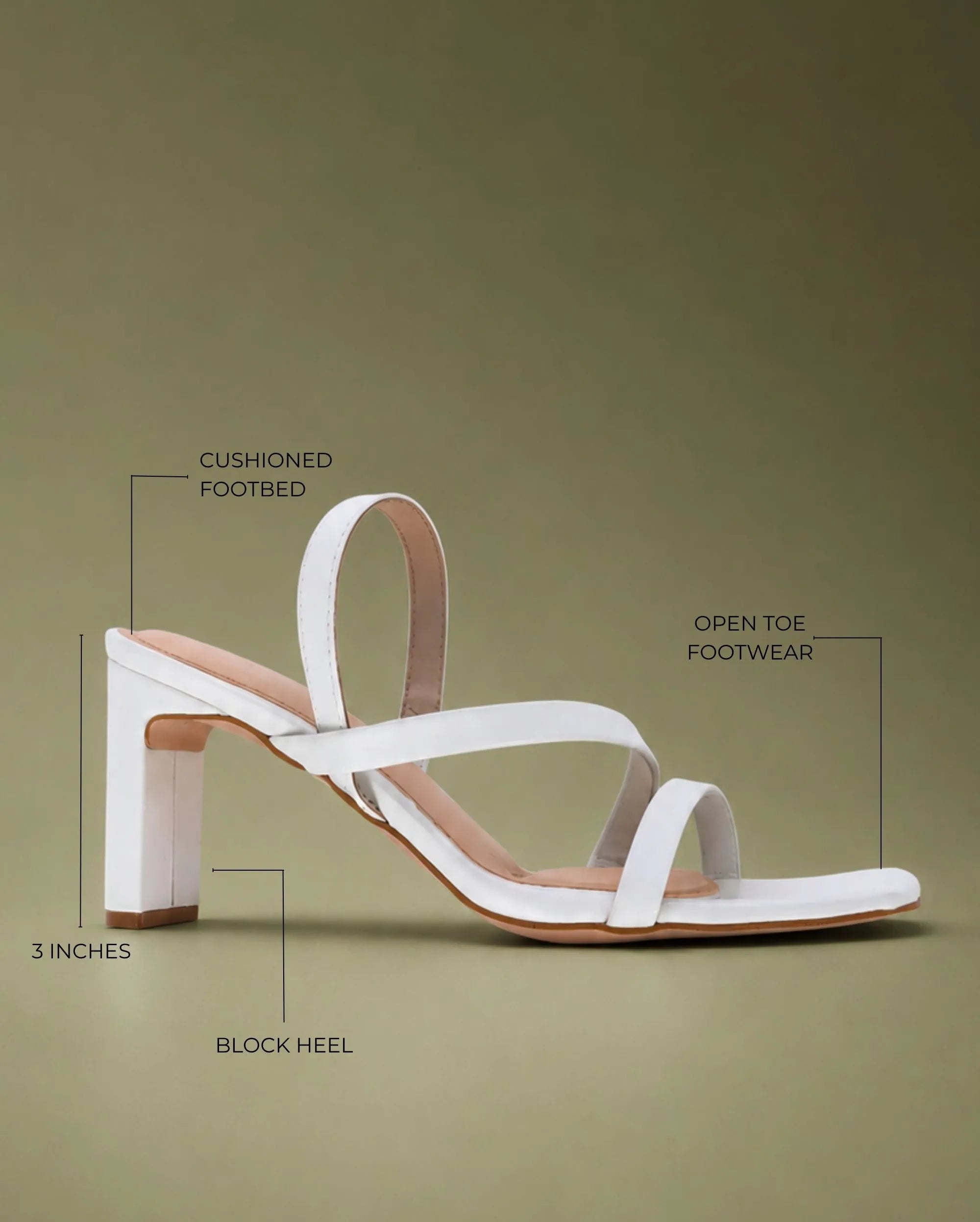 Gabbana Modern White Block Heels - Lino Perros