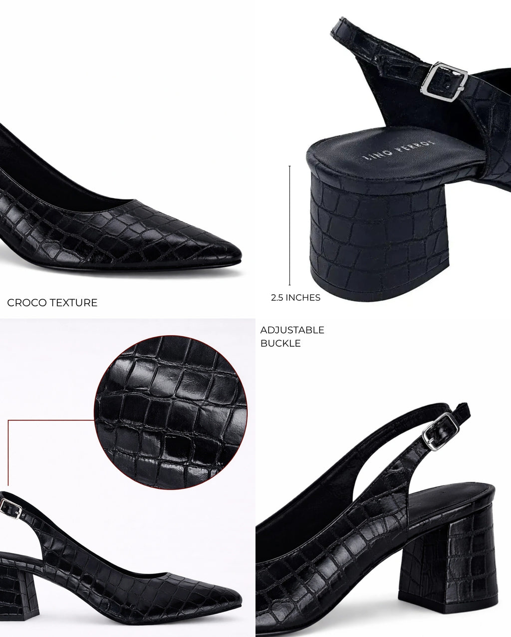 Hepburn Inspiring Block Pumps Black Heels - Lino Perros