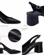 Hepburn Inspiring Block Pumps Black Heels - Lino Perros