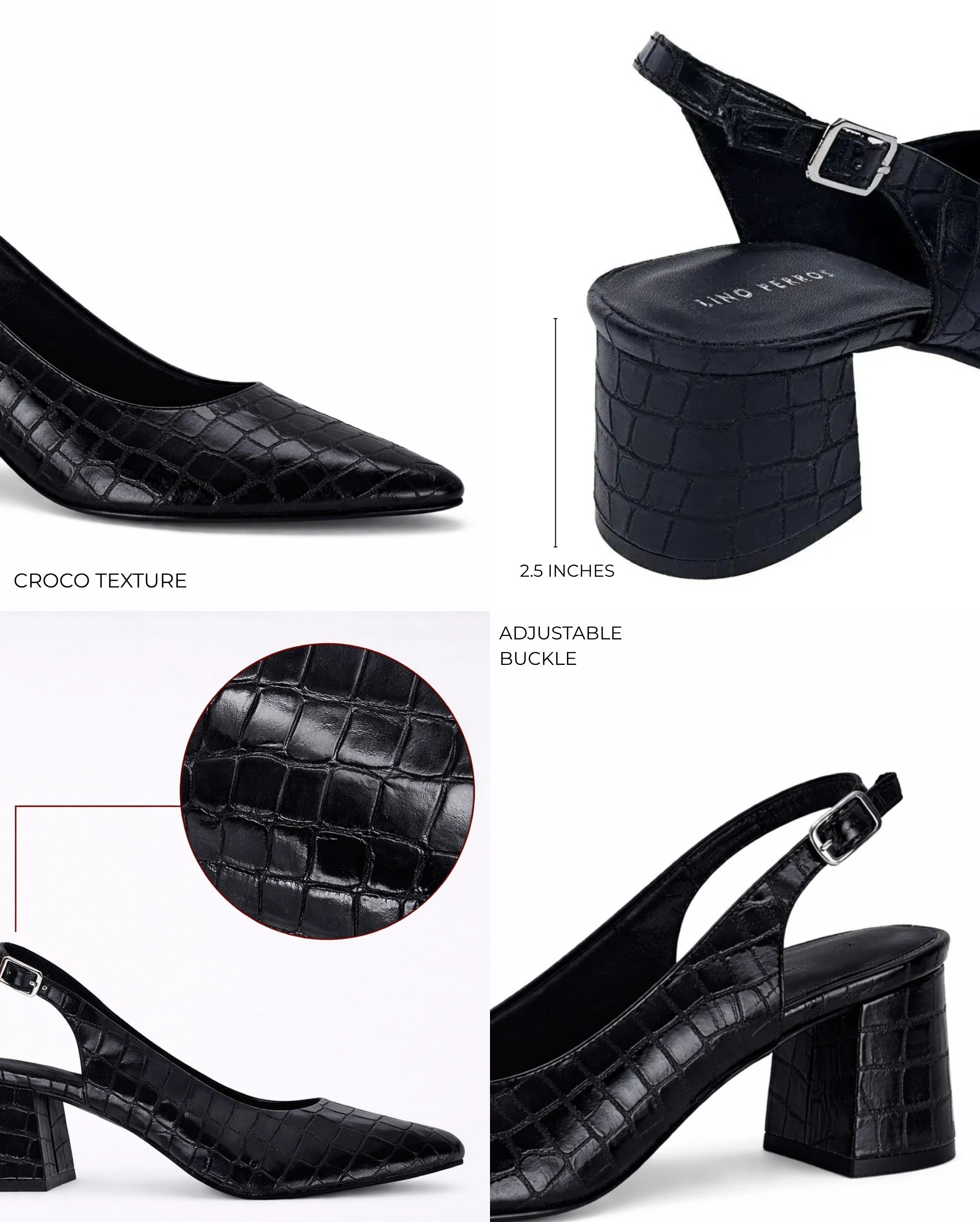 Hepburn Inspiring Block Pumps Black Heels - Lino Perros