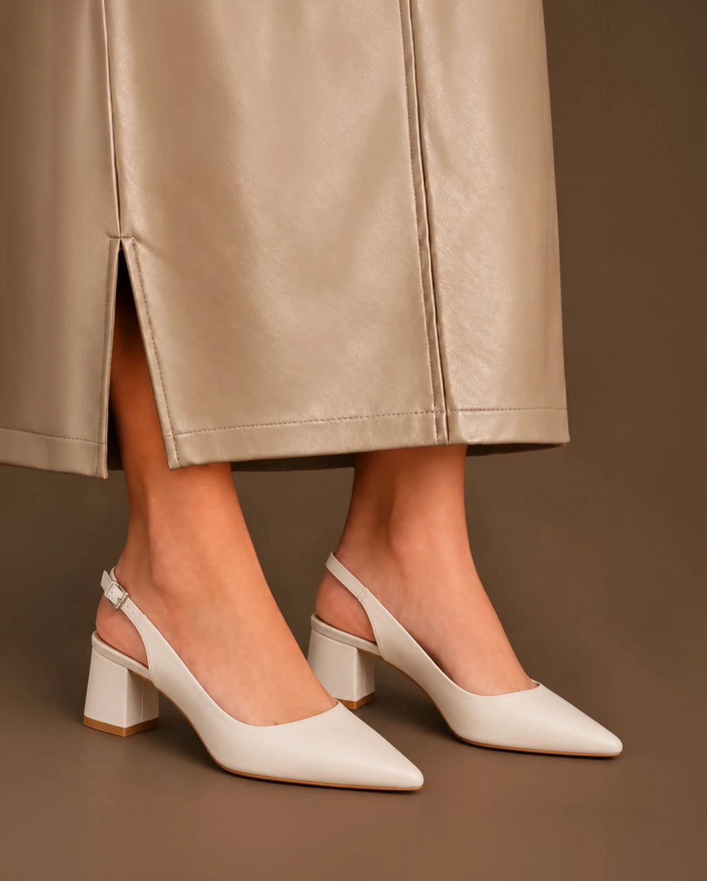 Hepburn Inspiring Soft Beige Pumps Heels | Lino Perros