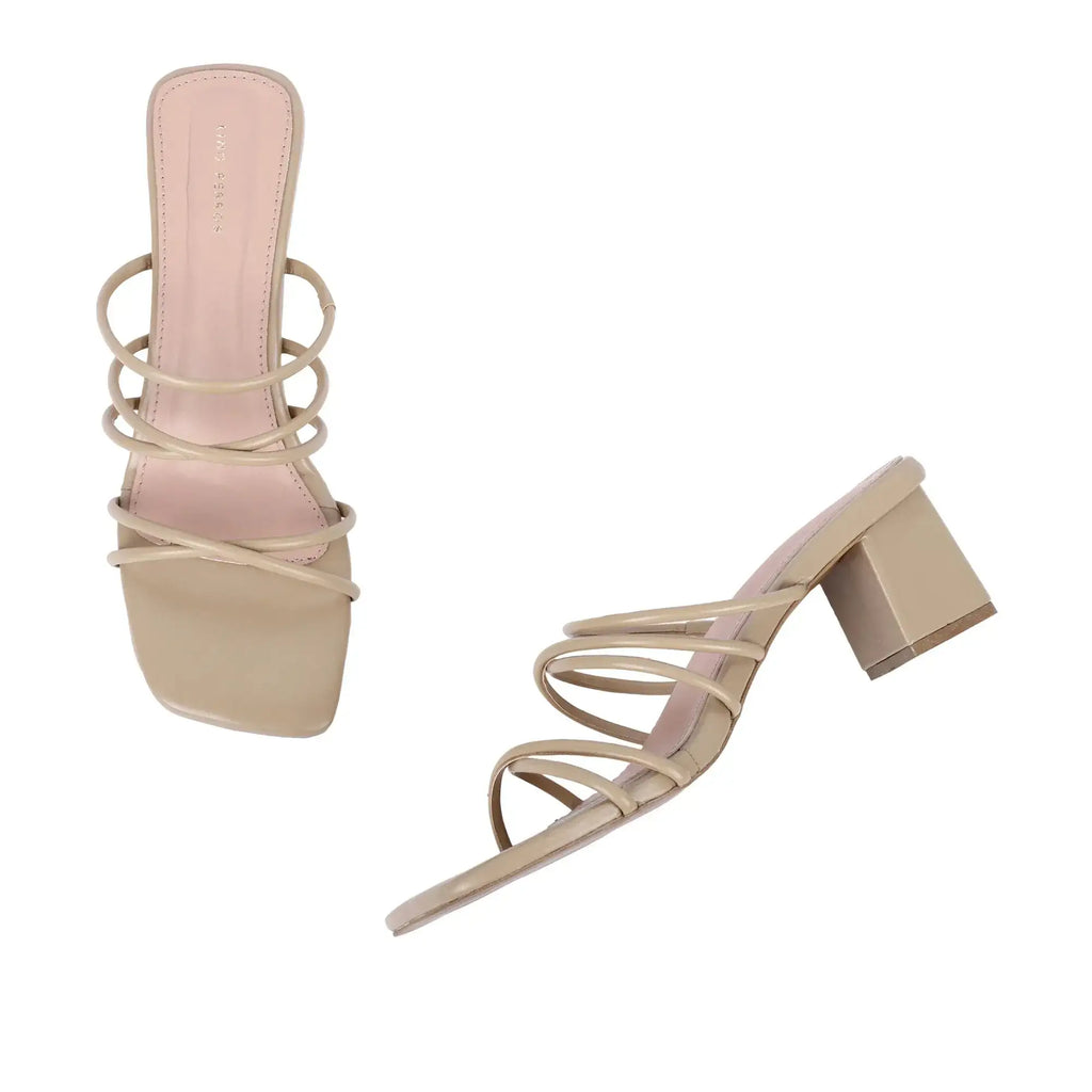 Gabbana Resort Block Beige Heels - Lino Perros