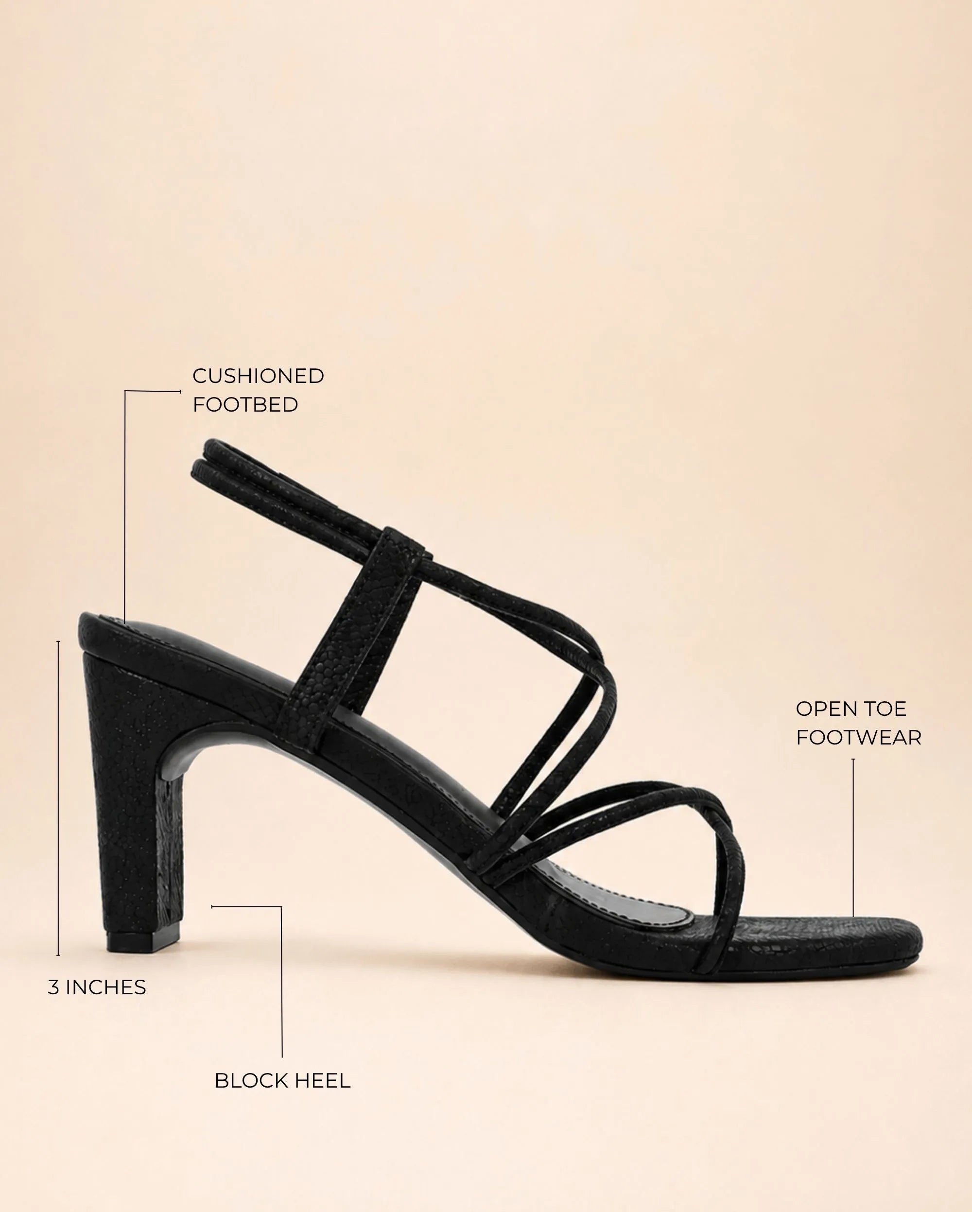 Gabbana Cocktail Block Black Heels - Lino Perros