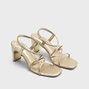 Gabbana Cocktail Block Gold Heels