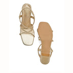 Gabbana Cocktail Block Gold Heels - Lino Perros