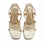Gabbana Cocktail Block Gold Heels - Lino Perros