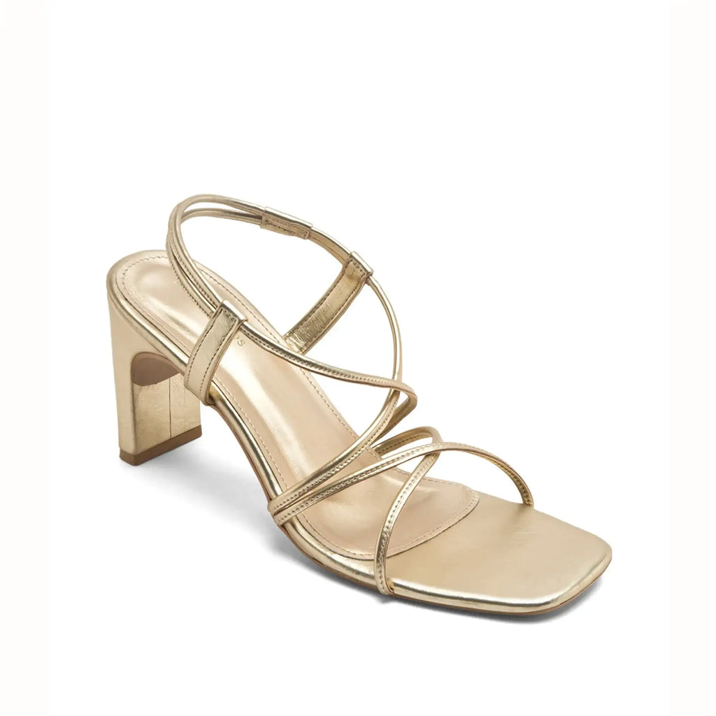 Gabbana Cocktail Block Gold Heels - Lino Perros
