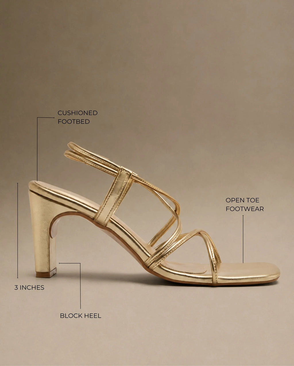 Gabbana Cocktail Block Gold Heels - Lino Perros