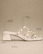 Gabbana Rockstudded Beige Sandals - Lino Perros