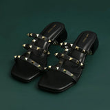 Gabbana Rockstudded Black Sandals