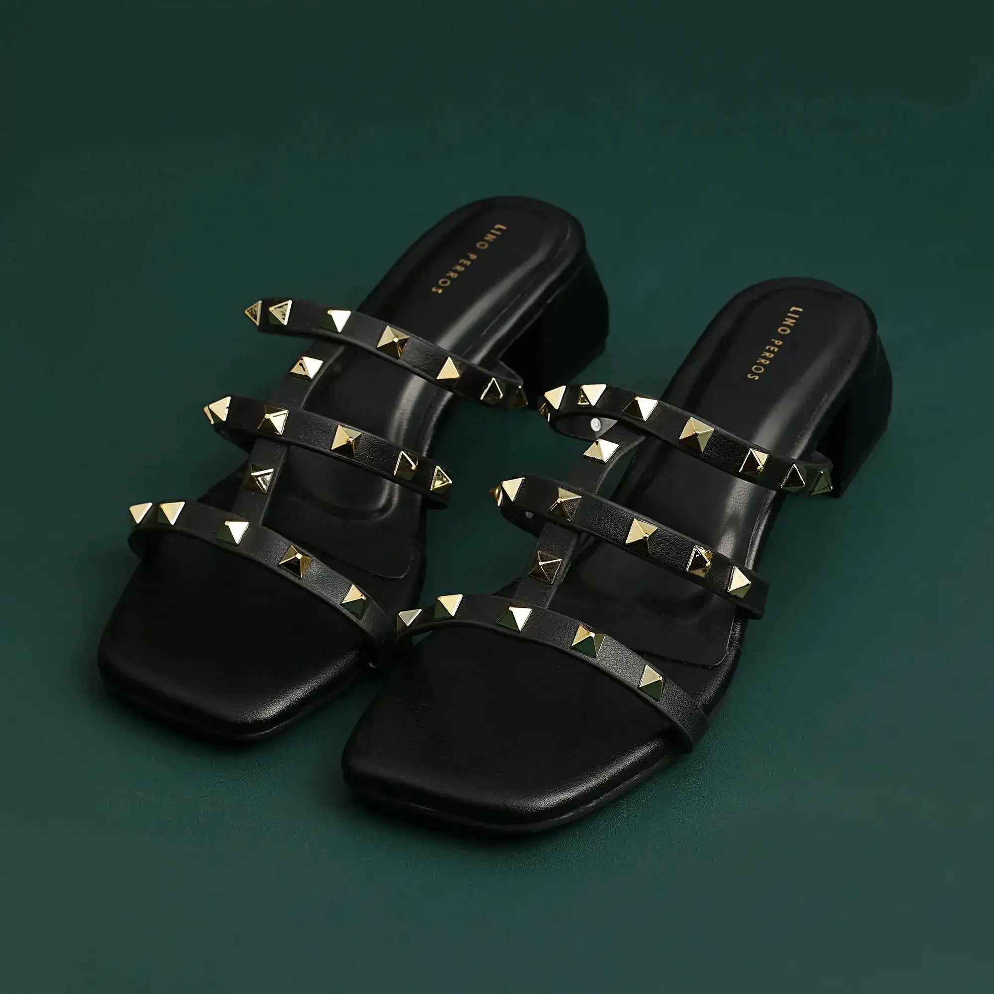 Gabbana Rockstudded Black Sandals - Lino Perros