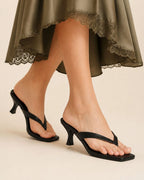 Hepburn Wise Kitten Black Heels - Lino Perros