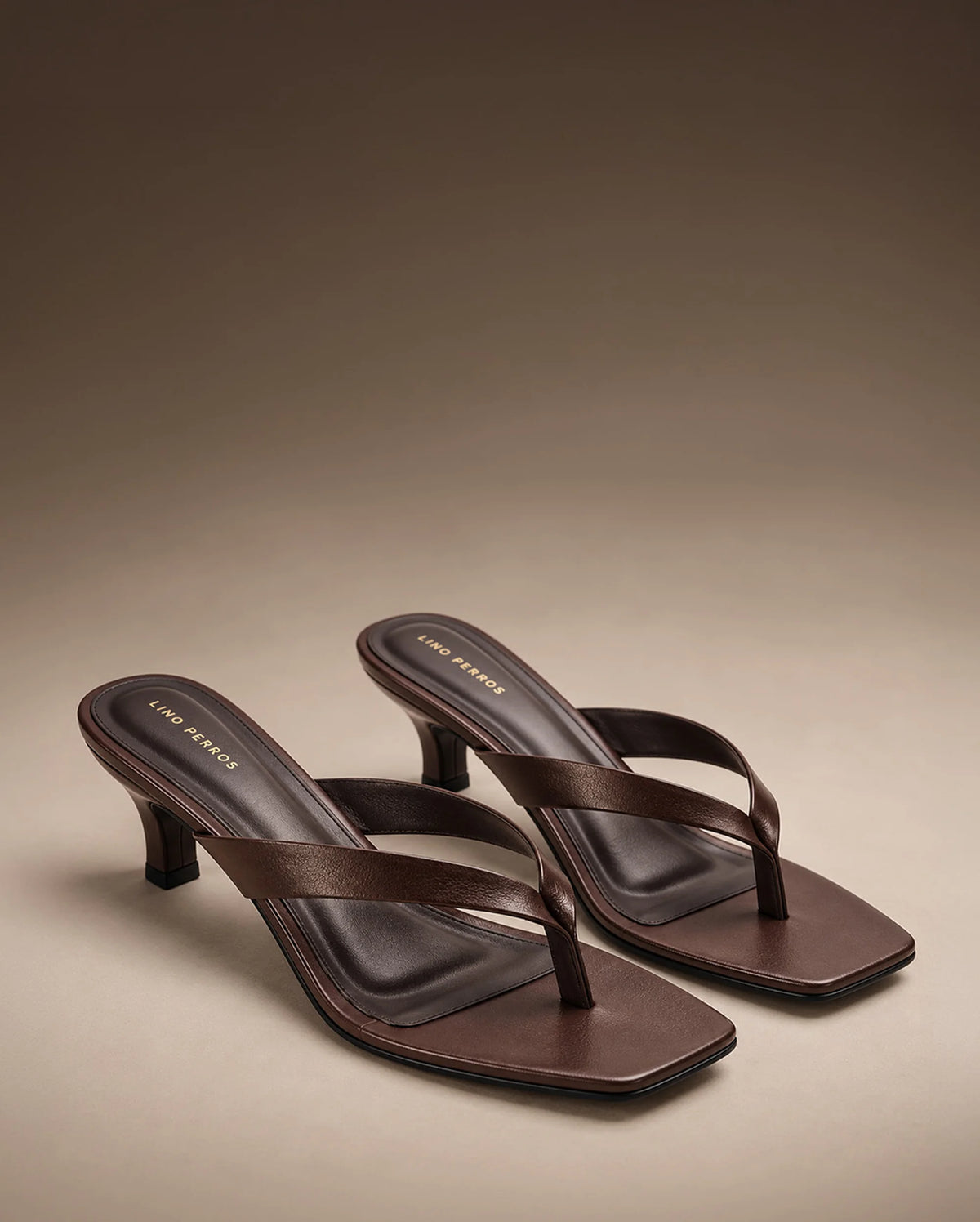 Hepburn Brown Kitten Heels - Lino Perros