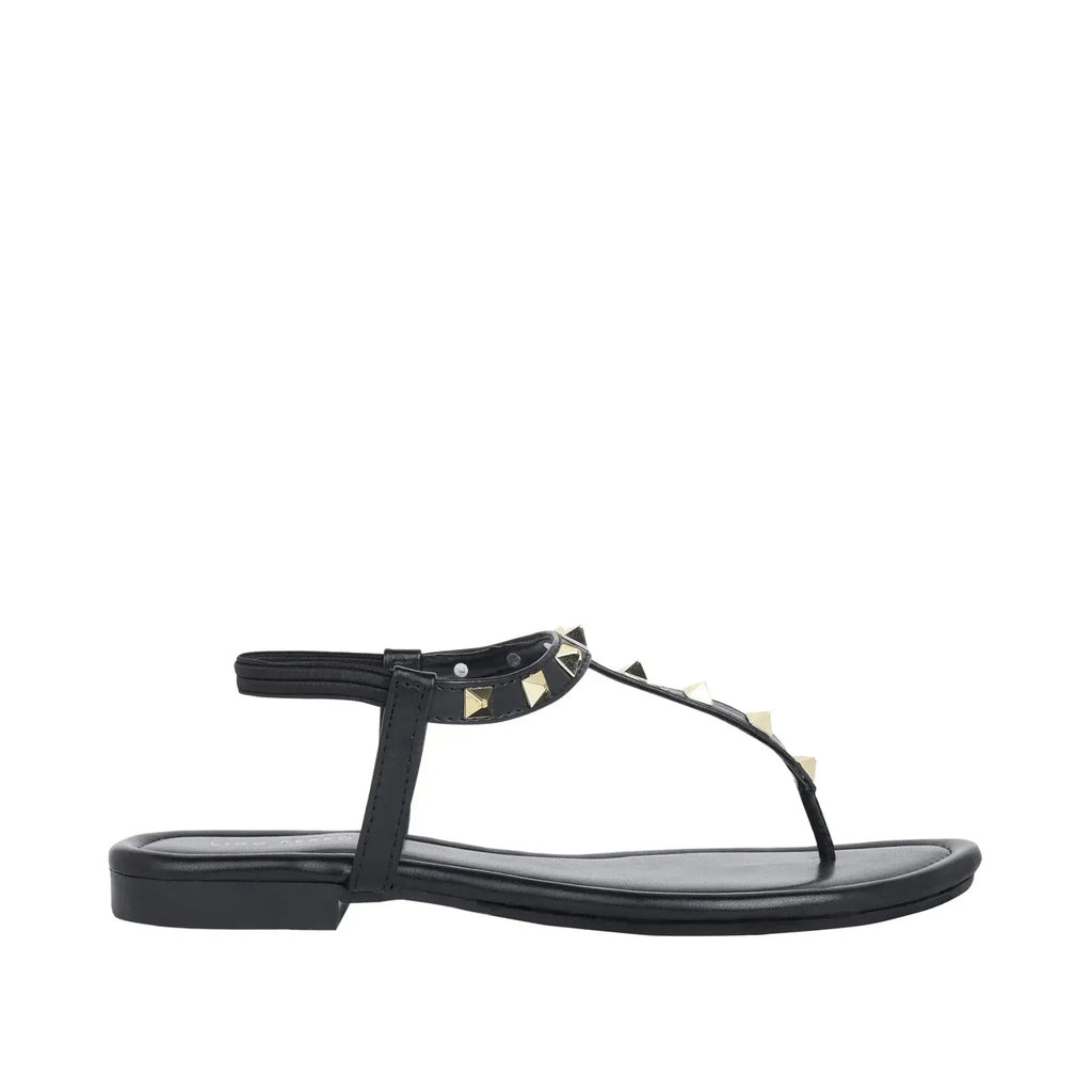 Mary Cultured Rock Studded Black Flats - Lino Perros