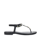 Mary Cultured Rock Studded Black Flats - Lino Perros