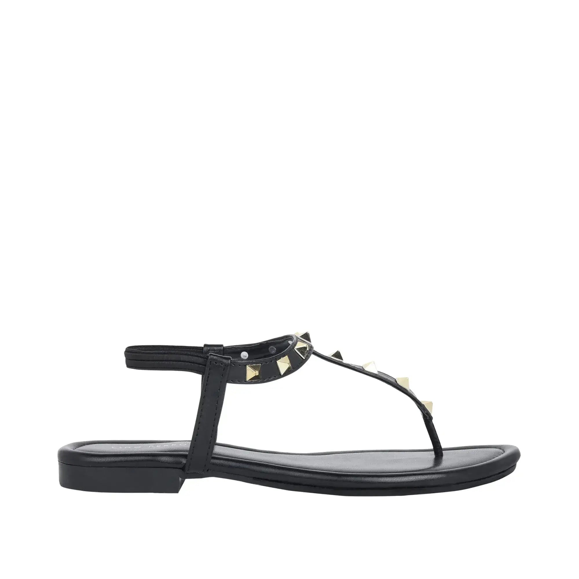 Mary Cultured Rock Studded Black Flats - Lino Perros