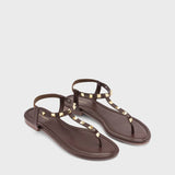 Mary Studded Brown Flats