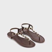 Mary Studded Brown Flats