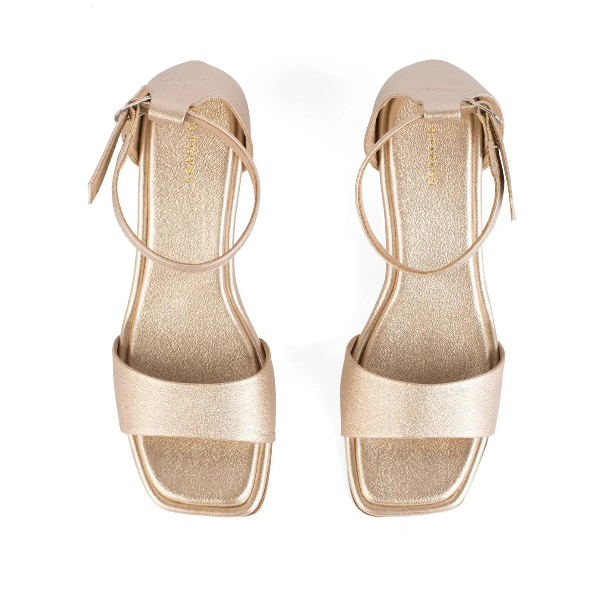 Gabbana Backstrap Everyday Block Gold Heels - Lino Perros