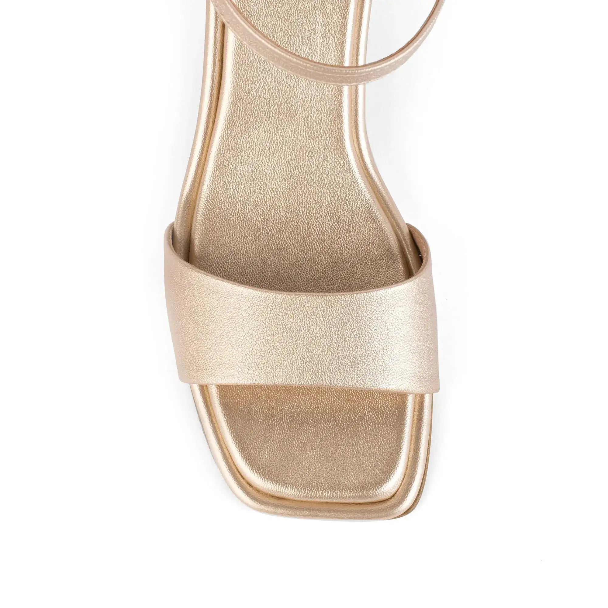 Gabbana Backstrap Everyday Block Gold Heels - Lino Perros