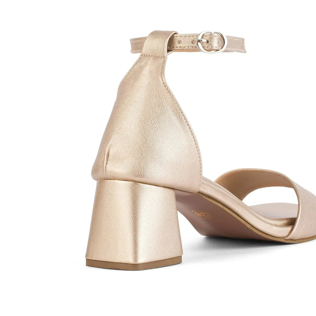 Gabbana Backstrap Everyday Block Gold Heels - Lino Perros
