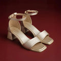 Gabbana Backstrap Everyday Block Gold Heels - Lino Perros
